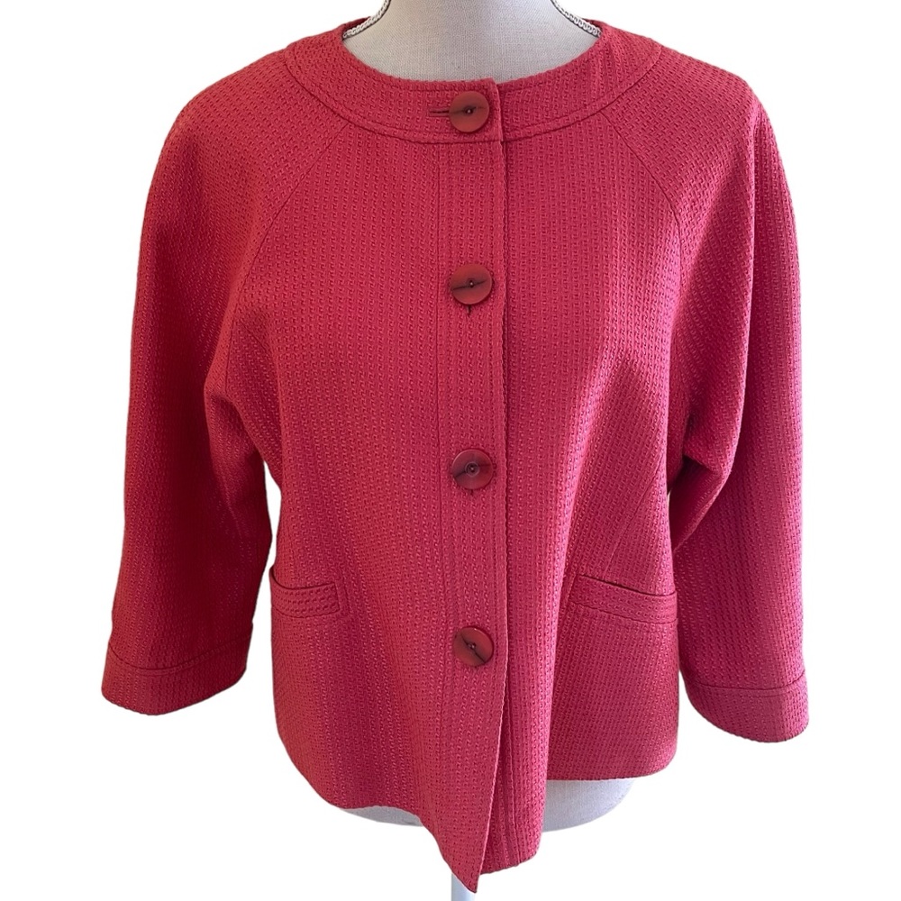 Doncaster Coral Silk Blend Retro Jacket 8